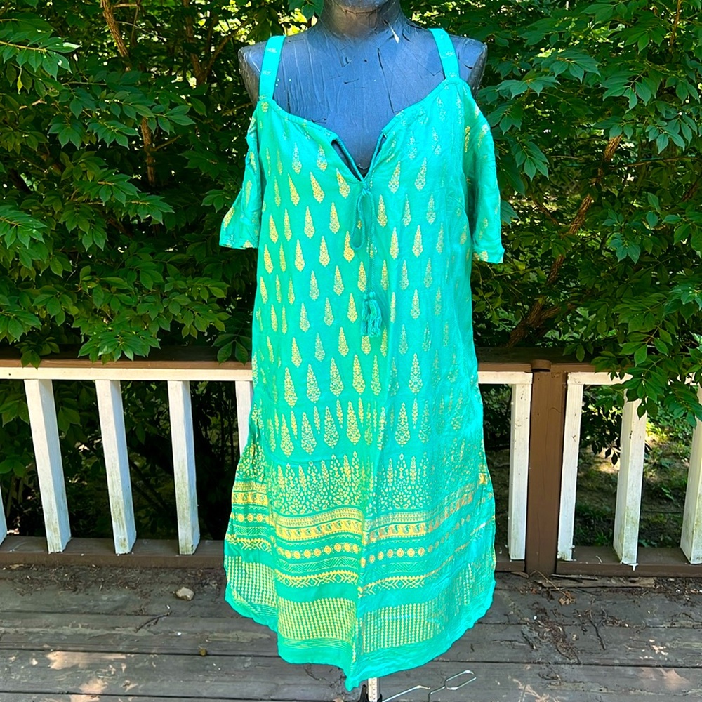 Green and gold dress